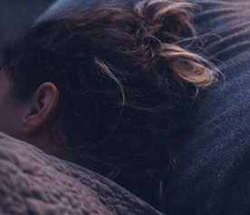 Person resting in the evening