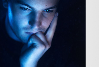 Person focusing deeply