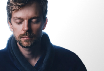 Person relaxing calmly