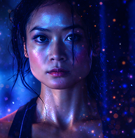 Person in a calm breathing routine