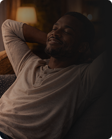 Person relaxing calmly