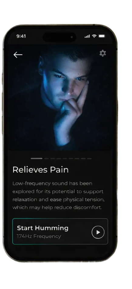 Hum app preview on a phone