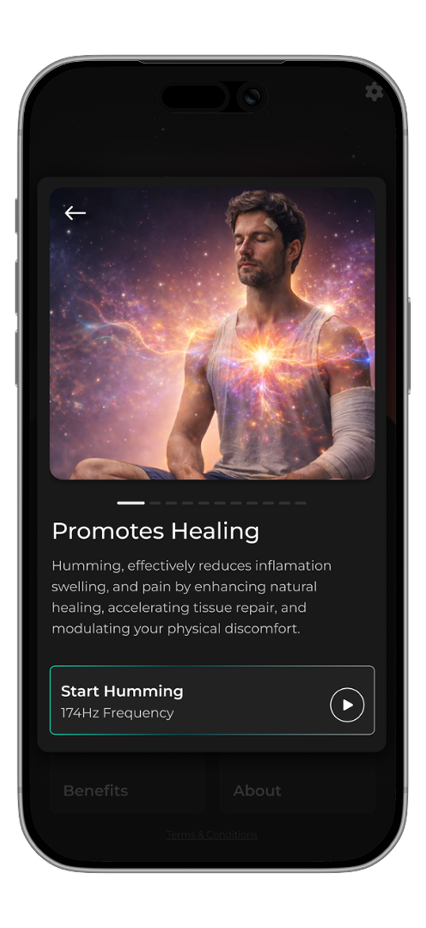 Hum app preview on a phone