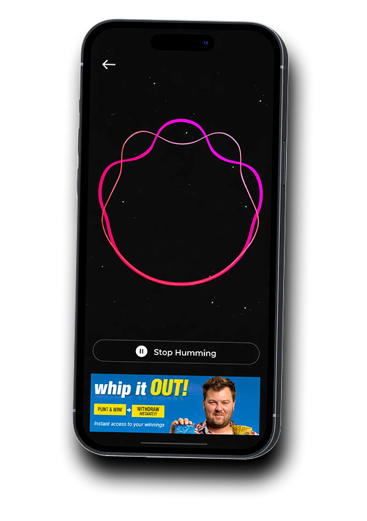 Hum app interface shown on a phone