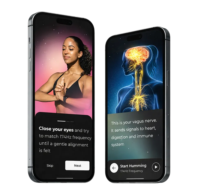 Hum onboarding screen on a phone